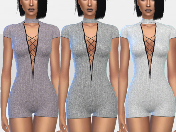 Sims 4 Lace Up Romper by Puresim at TSR