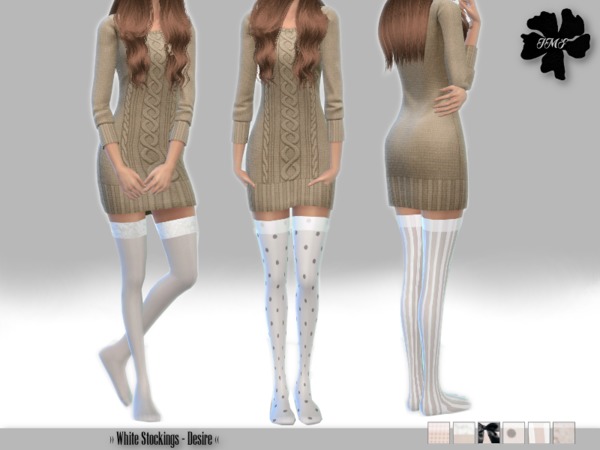 Sims 4 IMF White Stockings Desire by IzzieMcFire at TSR