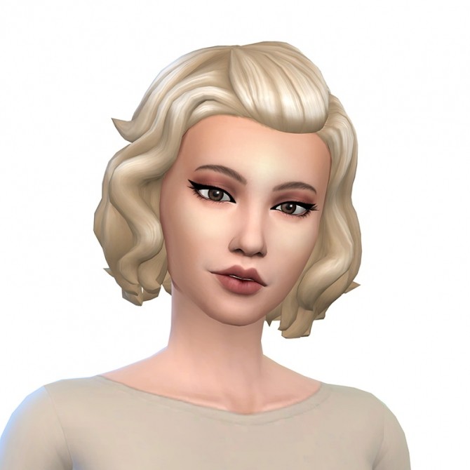Sims 4 Kiarazurk‘s short wavy conversion hair at Deeliteful Simmer