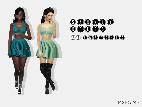 Sims 4 Sydney Dress by mxfsims at TSR