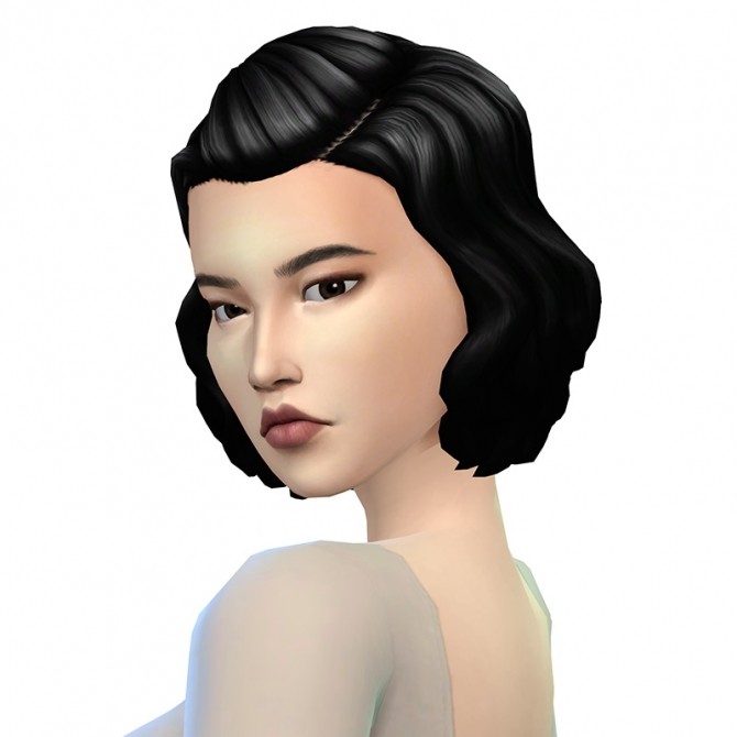 Sims 4 Kiarazurk‘s short wavy conversion hair at Deeliteful Simmer