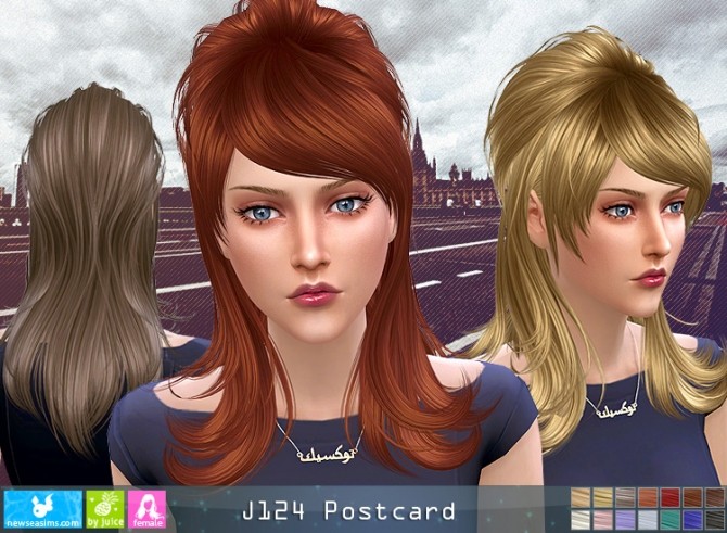 Sims 4 J124 Postcard hair (Pay) at Newsea Sims 4