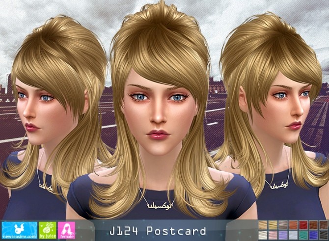 Sims 4 J124 Postcard hair (Pay) at Newsea Sims 4