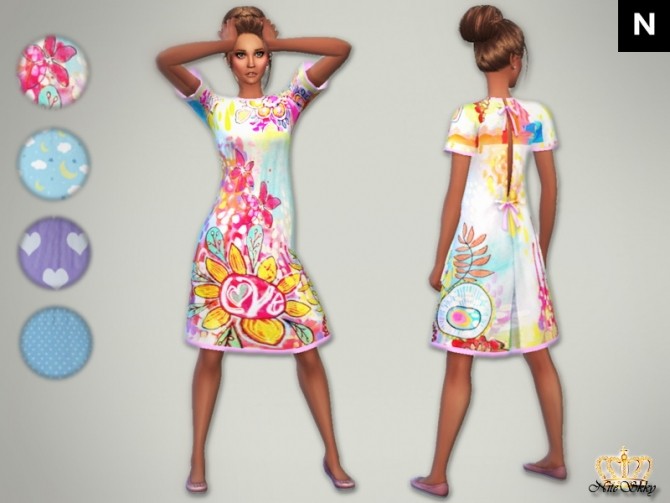 Sims 4 Female hospital gown re colors at NiteSkky Sims
