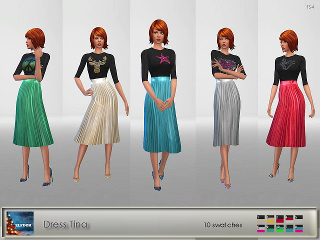 Sims 4 Dress Tina at Elfdor Sims