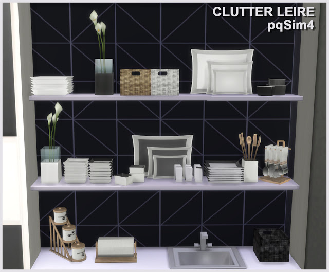 Sims 4 Leire kitchen clutter by Mary Jiménez at pqSims4