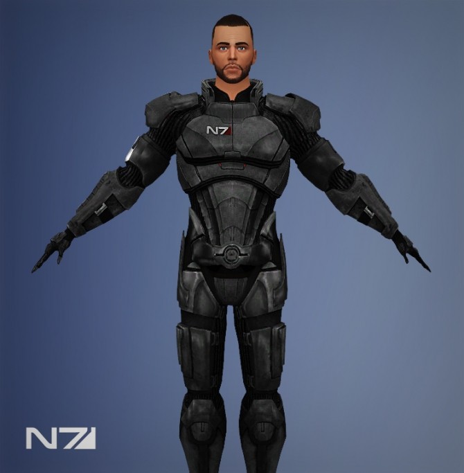 Sims 4 Mass Effect Armor N7 Standard Male by Xld Sims at SimsWorkshop