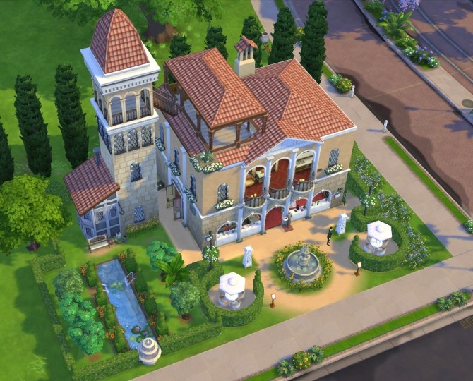 Sims 4 Ristorante Palazzo Gorgonzola NoCC by Velouriah at Mod The Sims