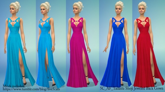 Sims 4 Jeweled Back Gown at 5Cats