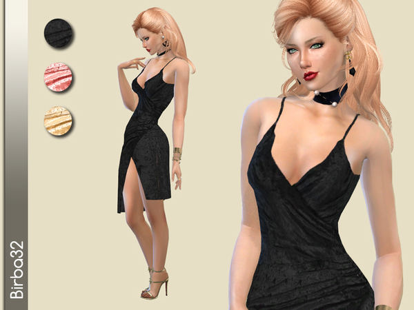 Sims 4 Velvet Valentine Dress by Birba32 at TSR