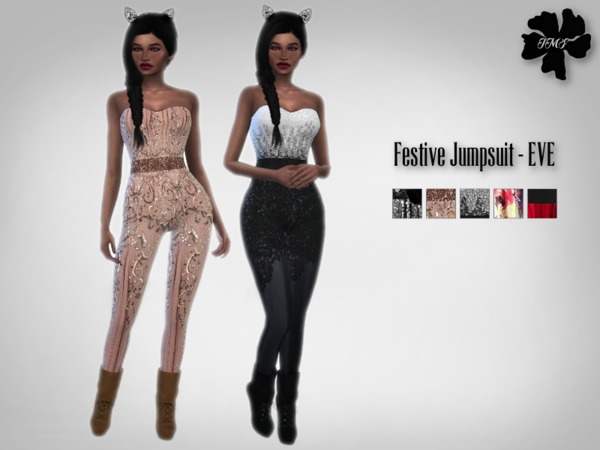 Sims 4 IMF Festive Jumpsuit EVE by IzzieMcFire at TSR
