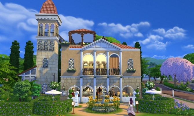 Sims 4 Ristorante Palazzo Gorgonzola NoCC by Velouriah at Mod The Sims