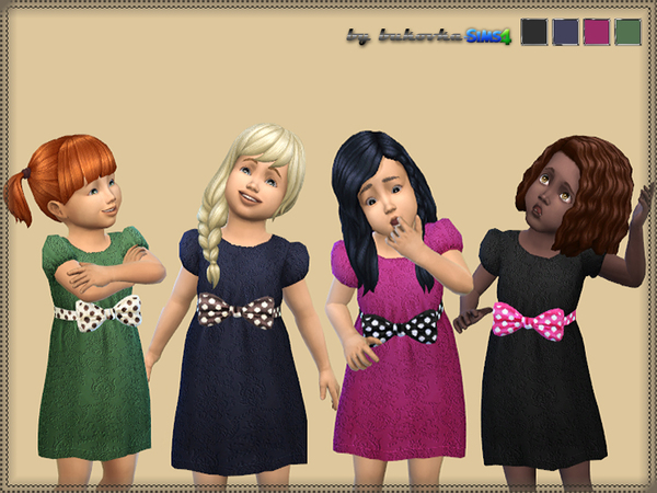 Sims 4 Dress Big Bow by bukovka at TSR