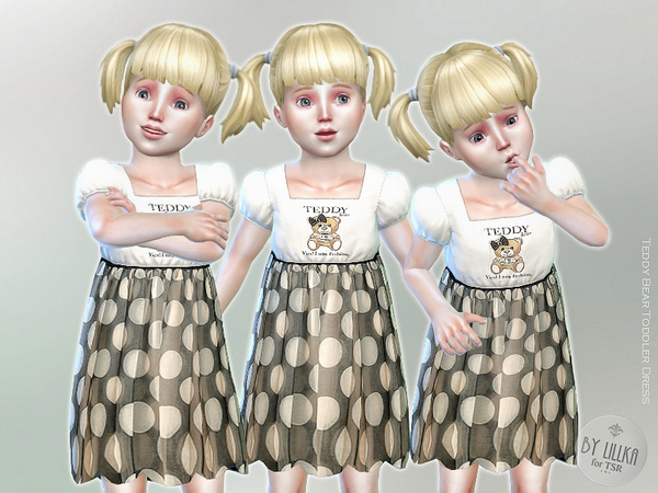 Sims 4 Teddy Bear Toddler Dress by lillka at TSR