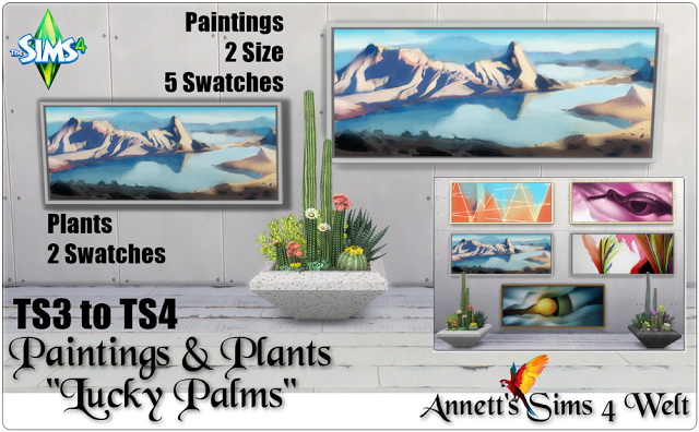 Sims 4 TS3 to TS4 Conversion Paintings & Plants Lucky Palms at Annett’s Sims 4 Welt