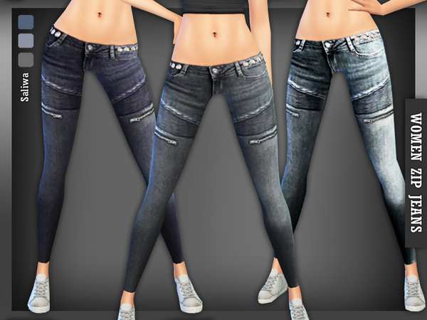 Sims 4 Designer Zip Jeans by Saliwa at TSR