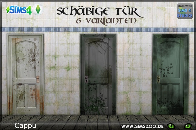 Sims 4 Shabby doors by Cappu at Blacky’s Sims Zoo