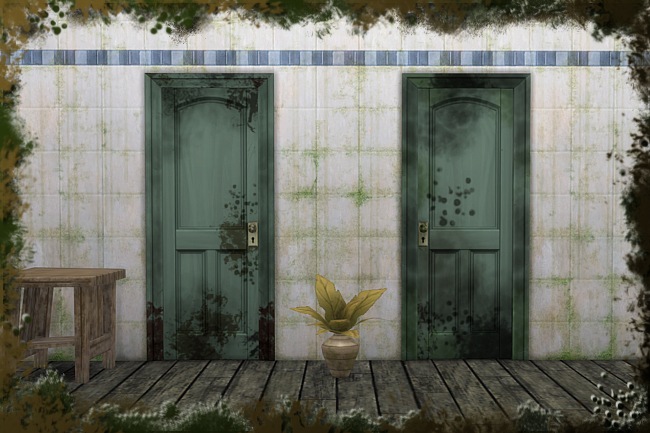 Sims 4 Shabby doors by Cappu at Blacky’s Sims Zoo