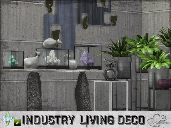 Sims 4 Livingroom Industry Decor Set by BuffSumm at TSR