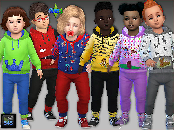 Sims 4 6 sweatshirts and pants f0r toddlers at Arte Della Vita