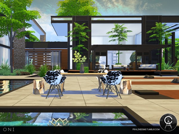 Sims 4 Oni house by Pralinesims at TSR