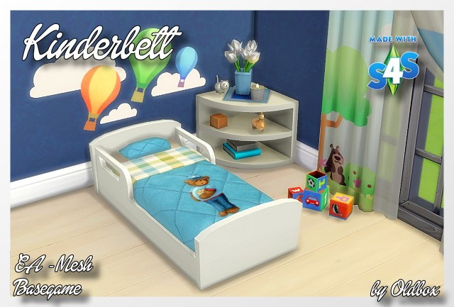Sims 4 Bed for kids by Oldbox at All 4 Sims
