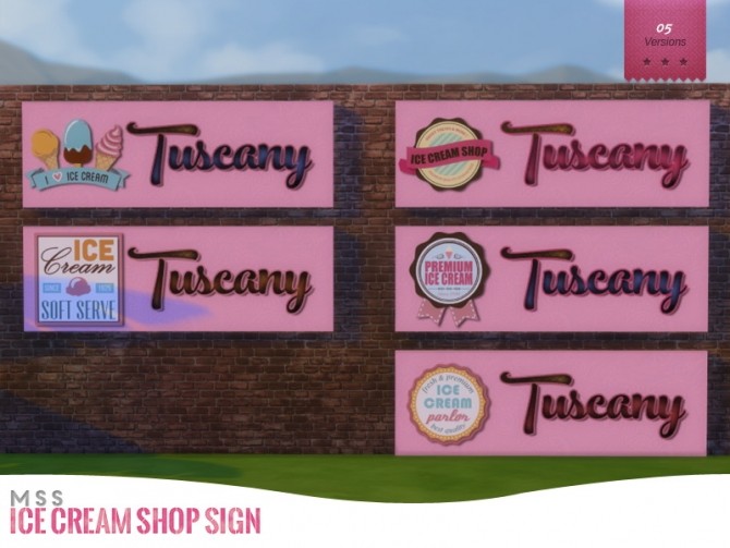 Sims 4 Ice Cream Shop Sign by midnightskysims at SimsWorkshop