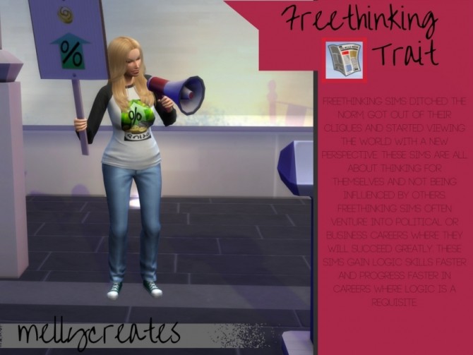 Sims 4 Freethinking trait at MellyCreates
