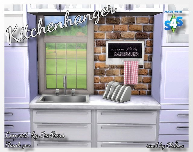 Sims 4 Kitchen hanger / towel holder by Oldbox at All 4 Sims