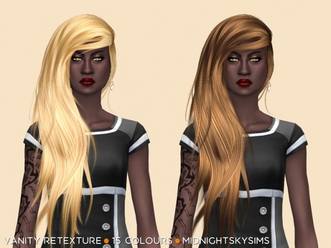 Sims 4 Vanity Hair Retexture by midnightskysims at SimsWorkshop