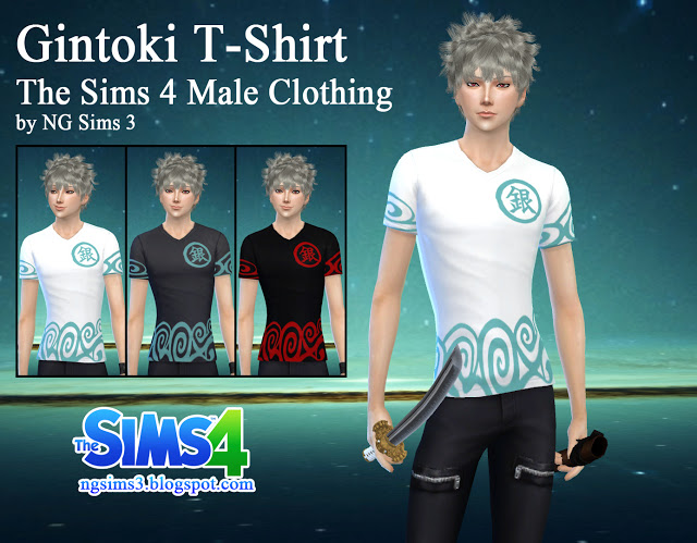 Sims 4 Gintama Gintoki T Shirt at NG Sims3