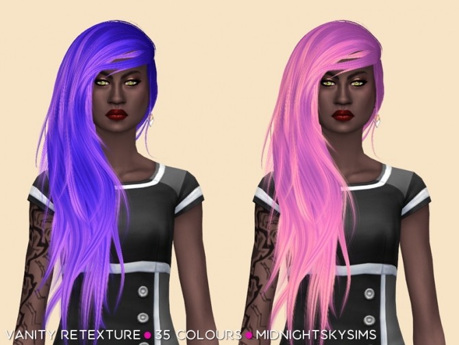 Sims 4 Vanity Hair Retexture by midnightskysims at SimsWorkshop