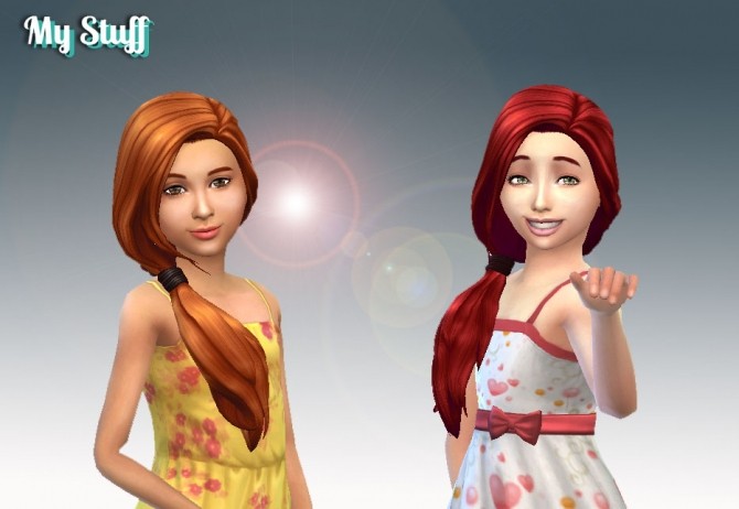 Sims 4 Side Pony Hair for Girls at My Stuff