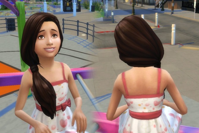 Sims 4 Side Pony Hair for Girls at My Stuff