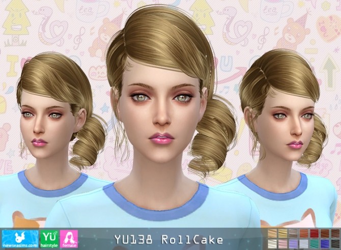 Sims 4 YU138 RollCake hair (Pay) at Newsea Sims 4