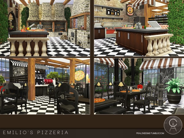 Sims 4 Emilios Pizzeria by Pralinesims at TSR