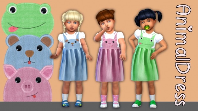 Sims 4 Toddlers Animal Dress 3 Colors at Seger Sims