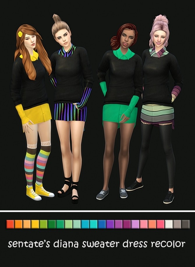Sims 4 Diana Sweater Dress Recolor at Maimouth Sims4