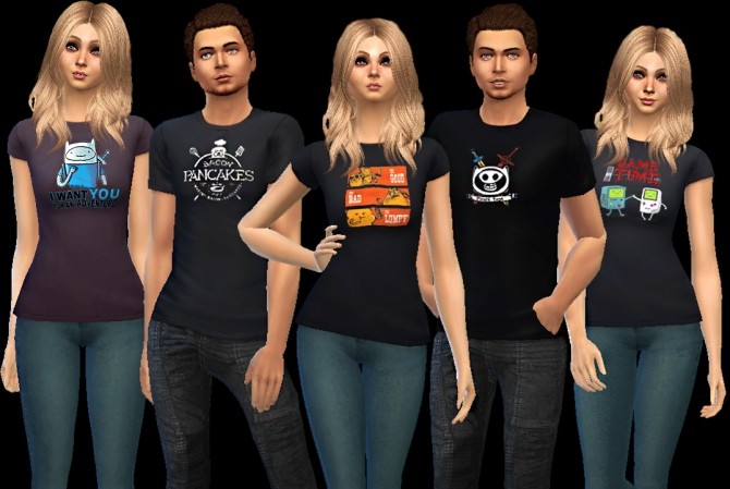 Sims 4 Adventure Time tees at AuriSims