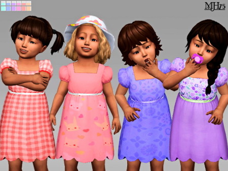 Cutie Toddler Dresses 12 Versions by Margeh75 at Sims Addictions