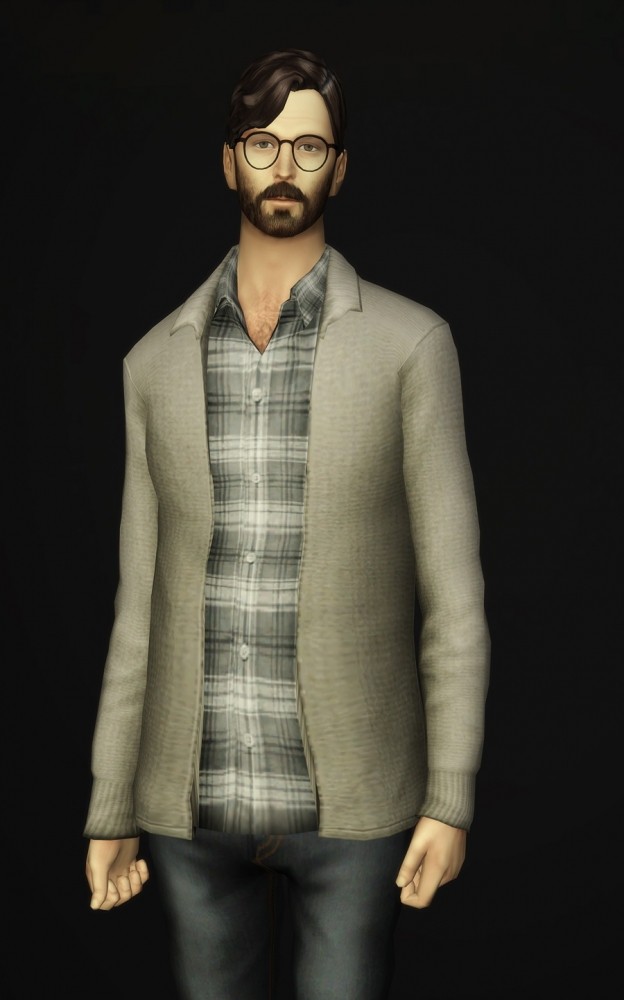 Sims 4 Basic wool cardigan with shirt at Rusty Nail