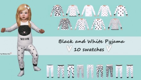 Black and white pajama recolors at My Fabulous Sims