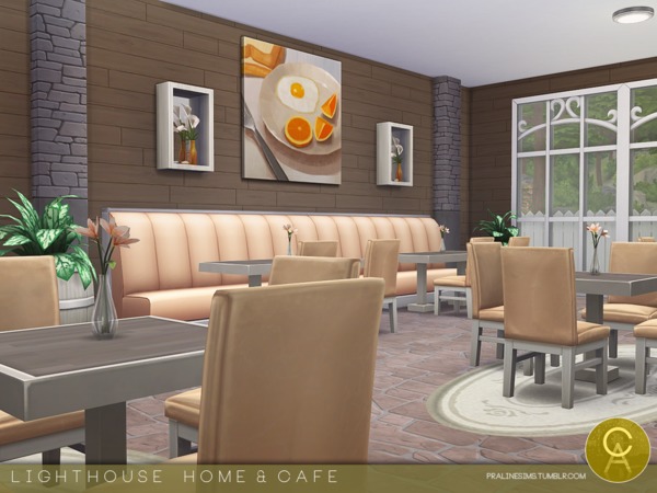 Sims 4 Lighthouse Home & Cafe by Pralinesims at TSR