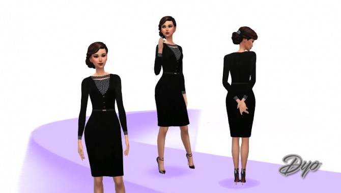 Sims 4 Polka dress by Dyokabb at Les Sims4