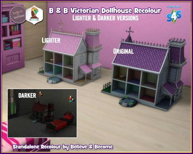 Sims 4 B & B Recoloured Victorian Dollhouse at The African Sim