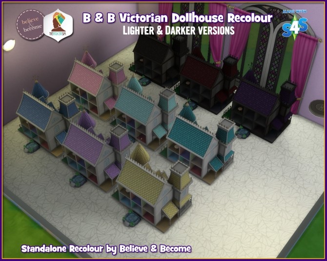 Sims 4 B & B Recoloured Victorian Dollhouse at The African Sim