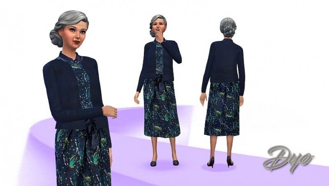 Sims 4 Elder dress by Dyokabb at Les Sims4