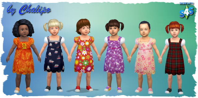 Sims 4 Dresses for toddlers by Chalipo at All 4 Sims