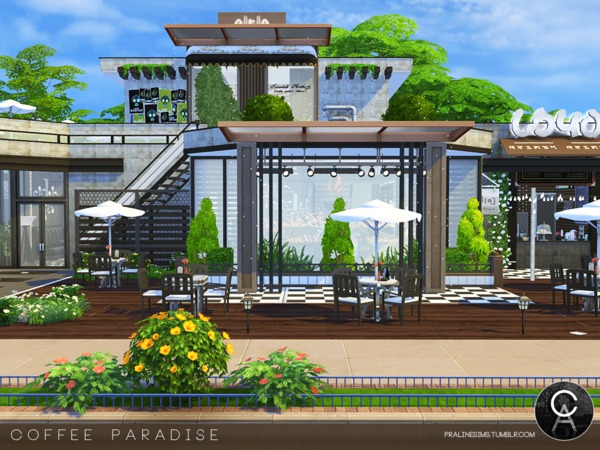 Sims 4 Coffee Paradise by Pralinesims at TSR