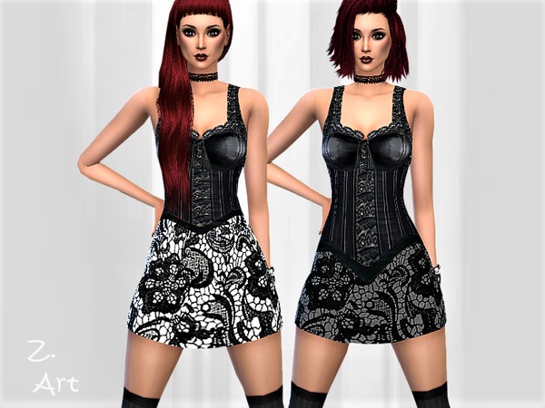 Sims 4 GothChic III dress by Zuckerschnute20 at TSR